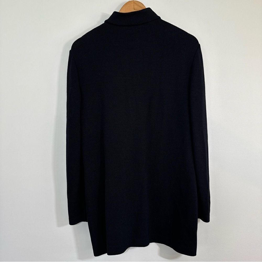 St.John Jacket Womens 12 Black Military Santana Knit Gold Button Cardigan - Picture 2 of 10